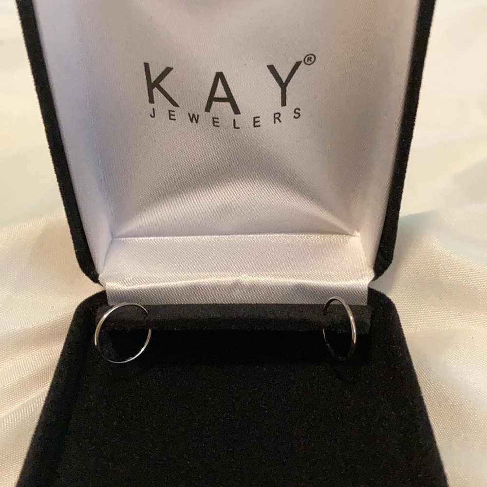 KAY white gold 10mm thin hoops